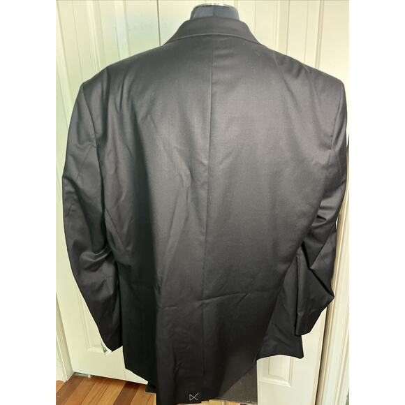 Paul Frederick Men’s black single vent bronze button wool blazer 52L NWT - Picture 2 of 8